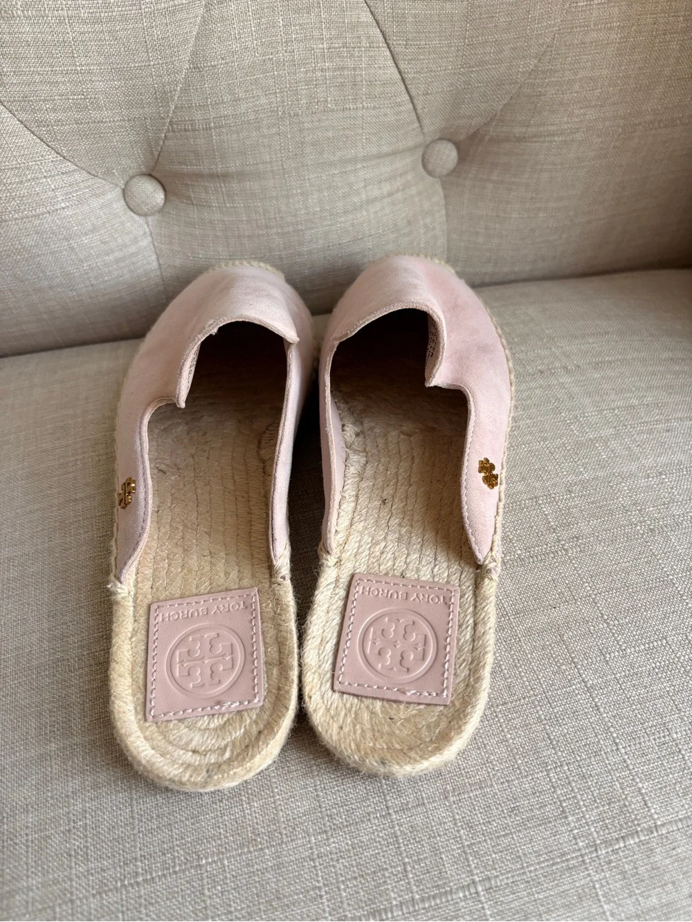 Women's Pink Suede Espadrille Mules- NEW!